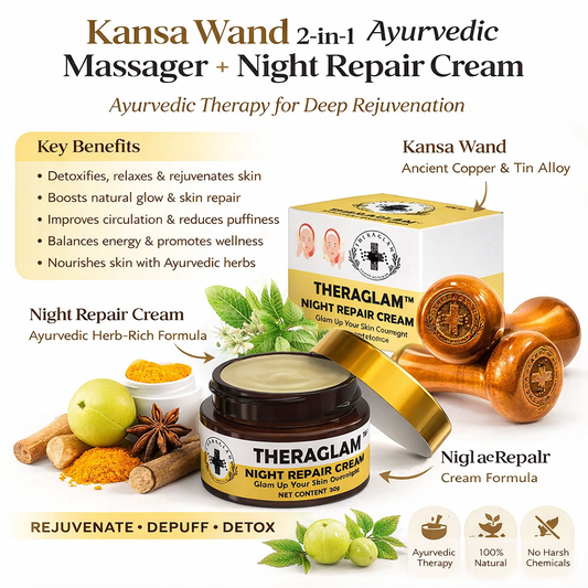 Kansa Wand 2-in-1 Ayurvedic Massager + Night Repair Cream (Ayurvedic Therapy)